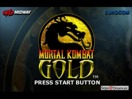 Mortal Kombat Gold title screen for Sega Dreamcast